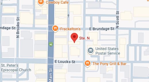 Map showing Sheridan, USA office