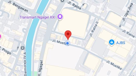 Map showing Surabaya, Indonesia office